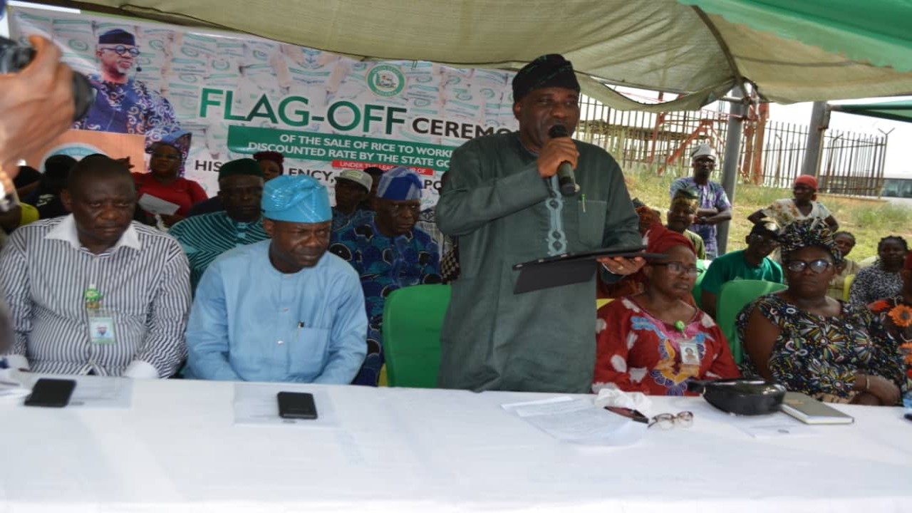 OGUN REMAINS COMMITTED TO WORKERS' WELFARE,  FLAGS OFF RICE SALES AT DISCOUNTED PRICES